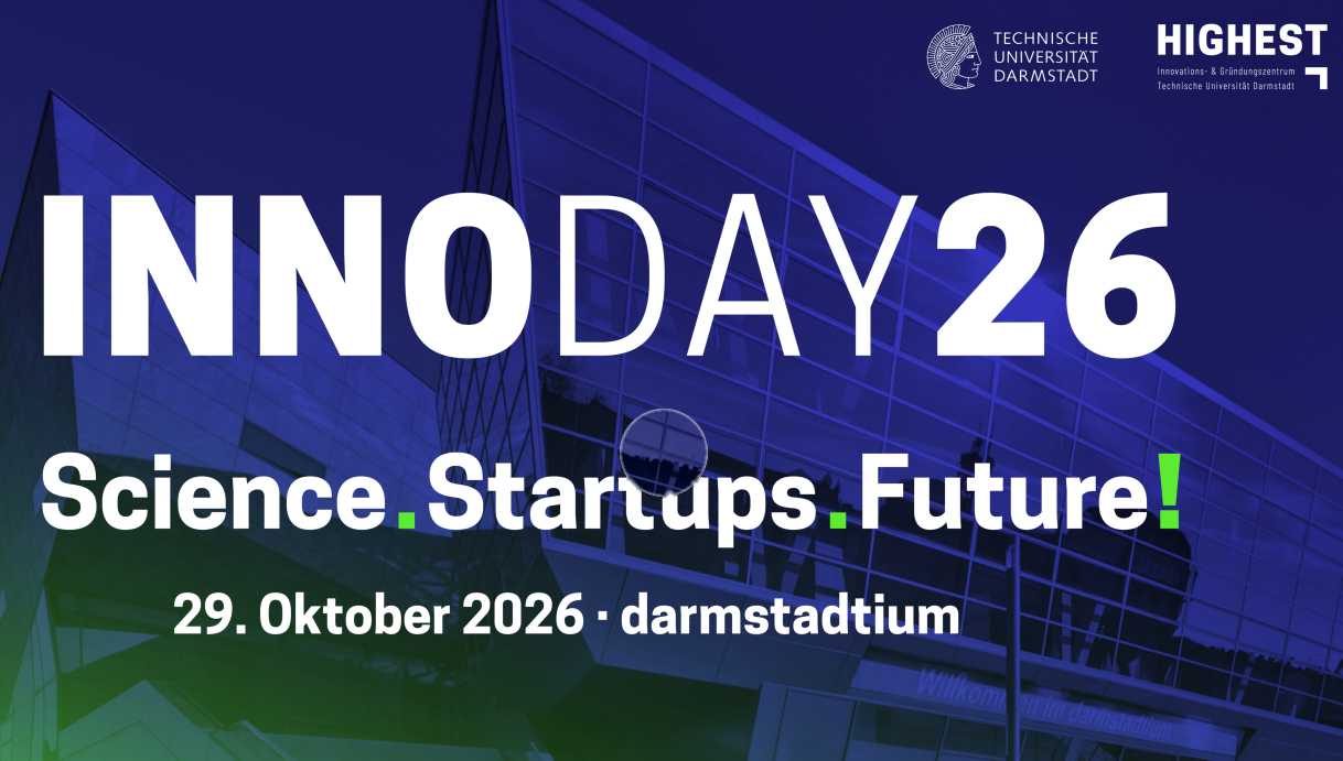 INNODAY26 — Wissenschaft. Startups. Zukunft! Veranstaltungsflyer für den 29. Oktober 2026 im darmstadtium.